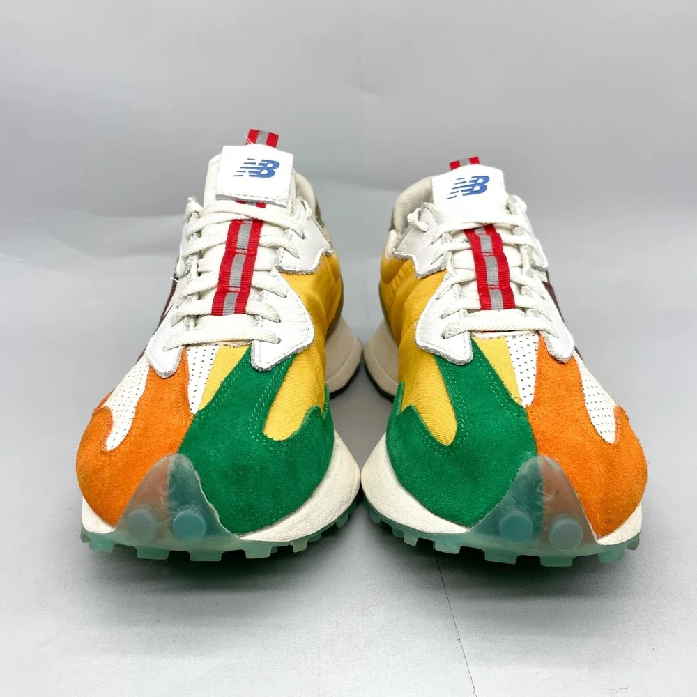 New Balance 327 Dejounte Murray Mens 11.5 Heat Up Sneakers White Orange Green